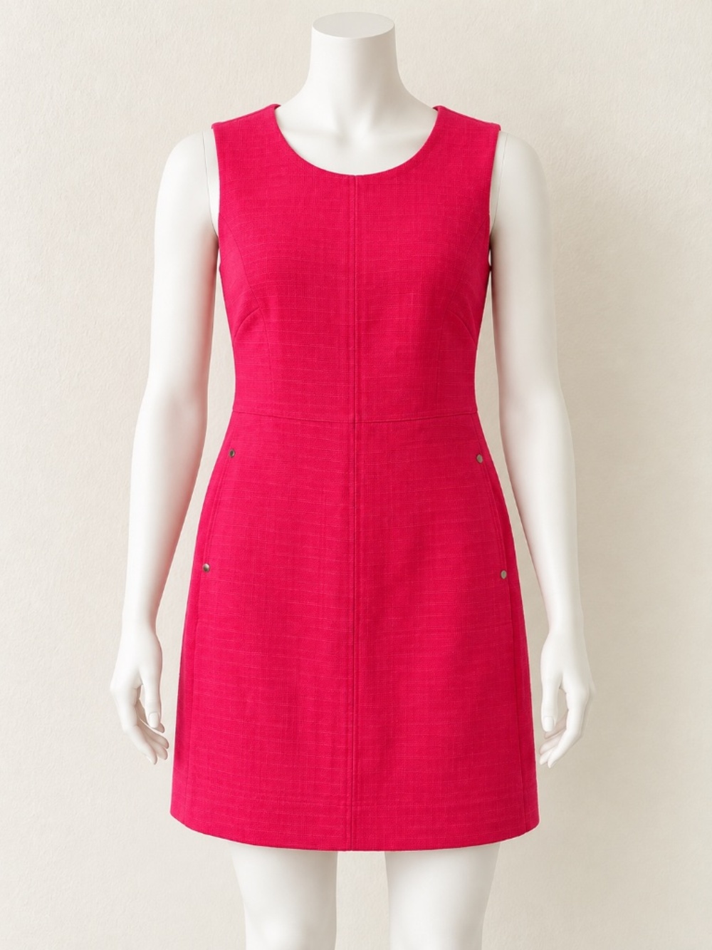 Harper Rose Women's Magenta/ Hot Pink Sleeveless Jewel Neck Shift Dress Size 8